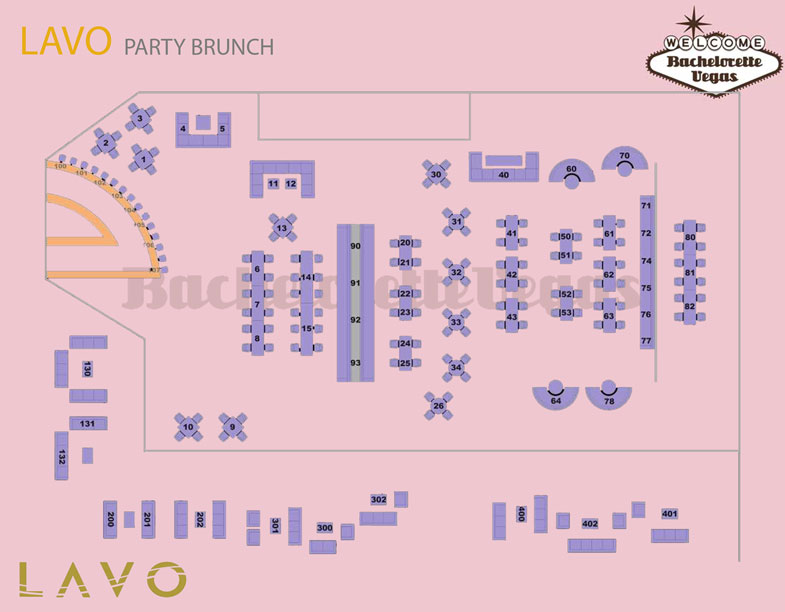 Lavo Brunch Table Map